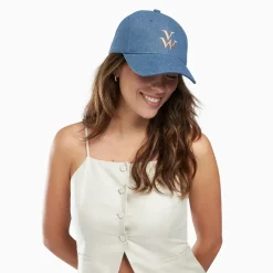 Casquette Clem denim clair à monogramme brodé