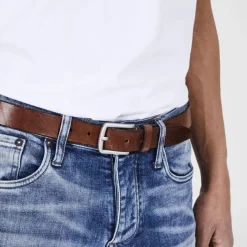 Ceinture en Cuir Marron lee Leather Belt Noos Asa
