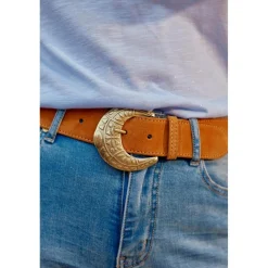 Ceinture IDONA - Camel écru en cuir