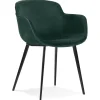 Chaise avec accoudoirs 'ARMADA' en velours vert