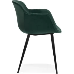 Chaise avec accoudoirs 'ARMADA' en velours vert