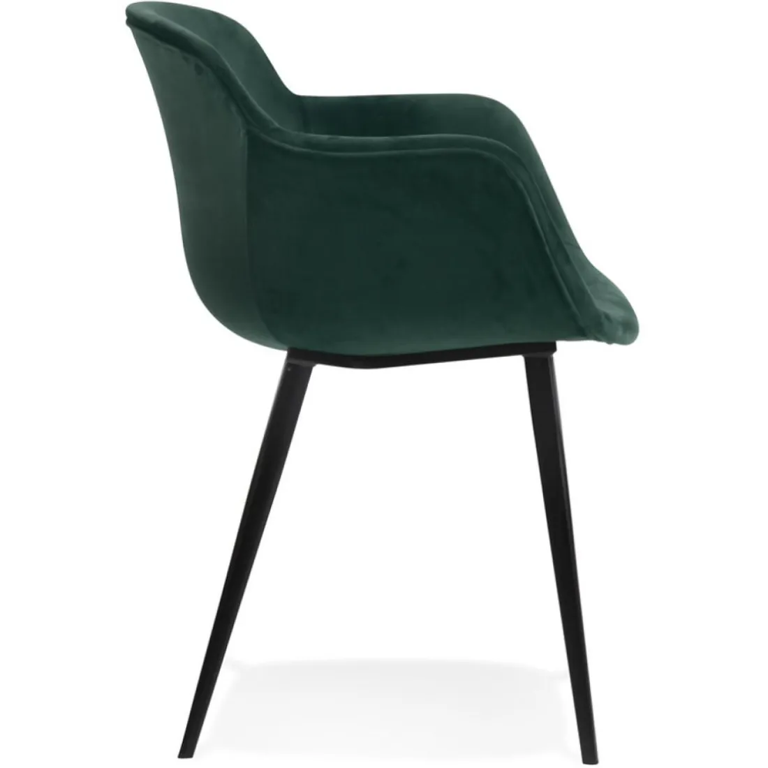 Chaise avec accoudoirs 'ARMADA' en velours vert