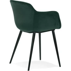 Chaise avec accoudoirs 'ARMADA' en velours vert