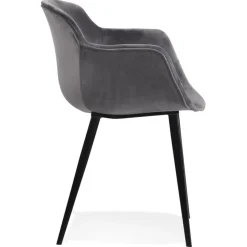Chaise avec accoudoirs 'ARMADA' en velours gris