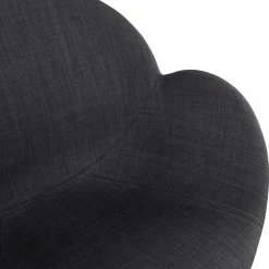 Chaise avec accoudoirs 'LIBRA' en tissu gris foncé et métal noir