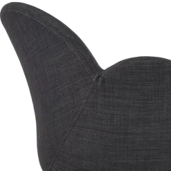 Chaise avec accoudoirs 'LIBRA' en tissu gris foncé et métal noir