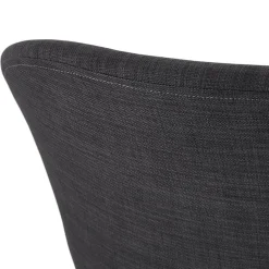 Chaise avec accoudoirs 'LIBRA' en tissu gris foncé et métal noir