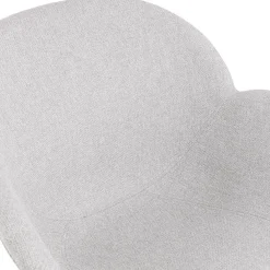 Chaise avec accoudoirs 'LIBRA' en tissu gris clair et métal noir
