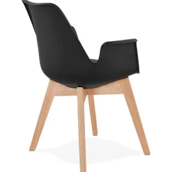 Chaise avec accoudoirs 'MISTRAL' noire style scandinave