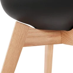 Chaise avec accoudoirs 'MISTRAL' noire style scandinave