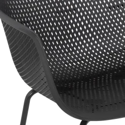 Chaise avec accoudoirs perforée 'DRAK' noire