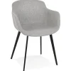 Chaise avec accoudoirs 'RIGA' en tissu gris clair
