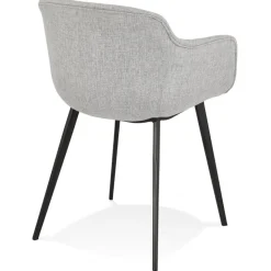 Chaise avec accoudoirs 'RIGA' en tissu gris clair