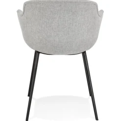 Chaise avec accoudoirs 'RIGA' en tissu gris clair