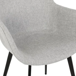 Chaise avec accoudoirs 'RIGA' en tissu gris clair