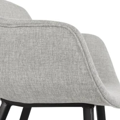 Chaise avec accoudoirs 'RIGA' en tissu gris clair