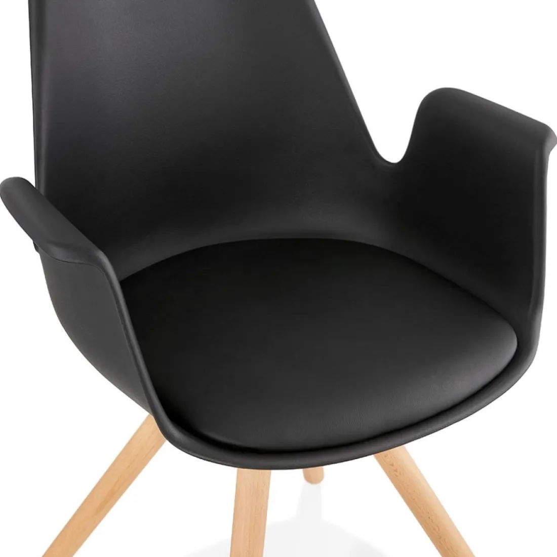 Chaise avec accoudoirs 'ZALIK' noire style scandinave