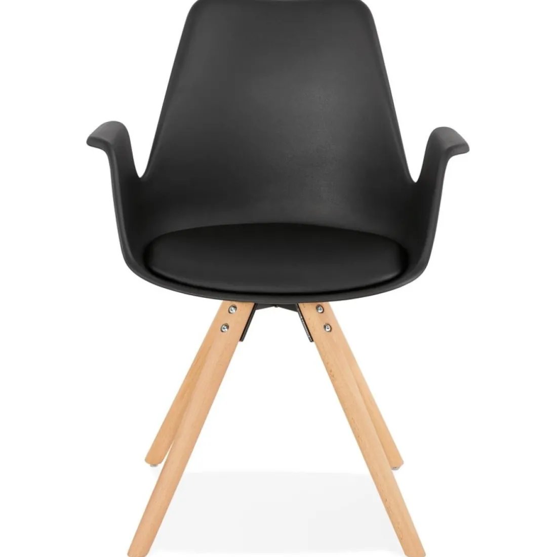 Chaise avec accoudoirs 'ZALIK' noire style scandinave