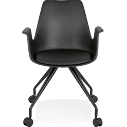 Chaise de bureau avec accoudoirs 'SPLIT' noire sur roulettes