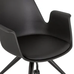 Chaise de bureau avec accoudoirs 'SPLIT' noire sur roulettes