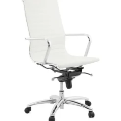 Chaise de Bureau blanc et chromé CHARMO