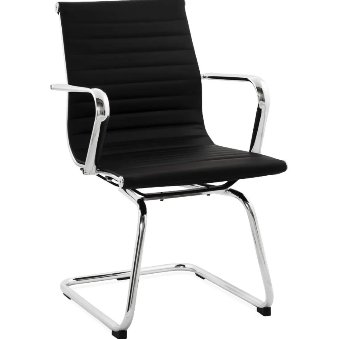 Chaise de bureau design 'GIGA' en matière synthétique noire