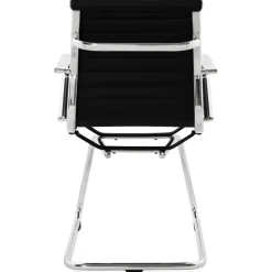Chaise de bureau design 'GIGA' en matière synthétique noire