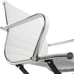 Chaise de bureau design 'GIGA' en matière synthétique blanche