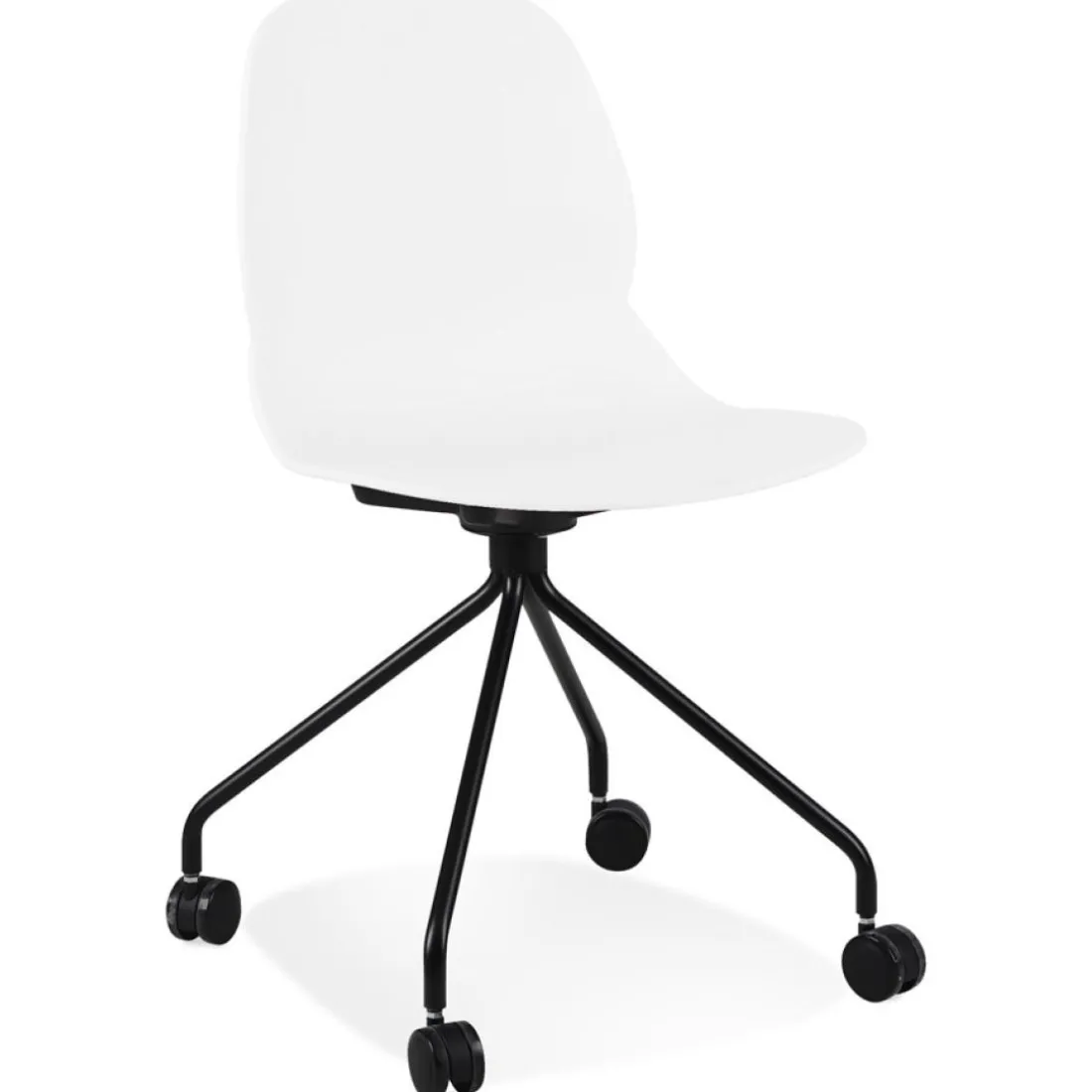 Chaise de bureau 'NADIA' blanche sur roulettes