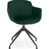 Chaise design avec accoudoirs 'GRAPIN' en velours vert