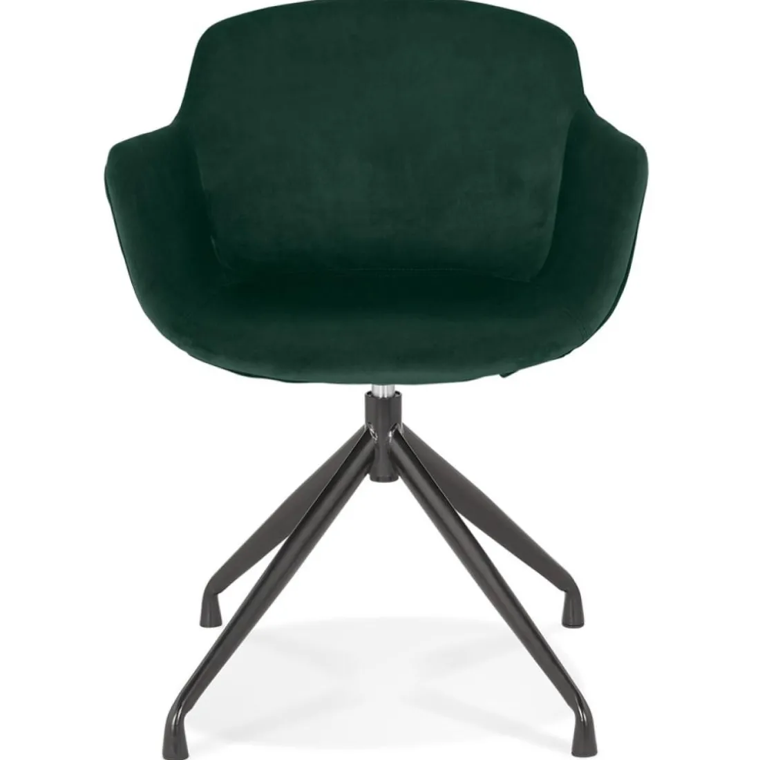 Chaise design avec accoudoirs 'GRAPIN' en velours vert