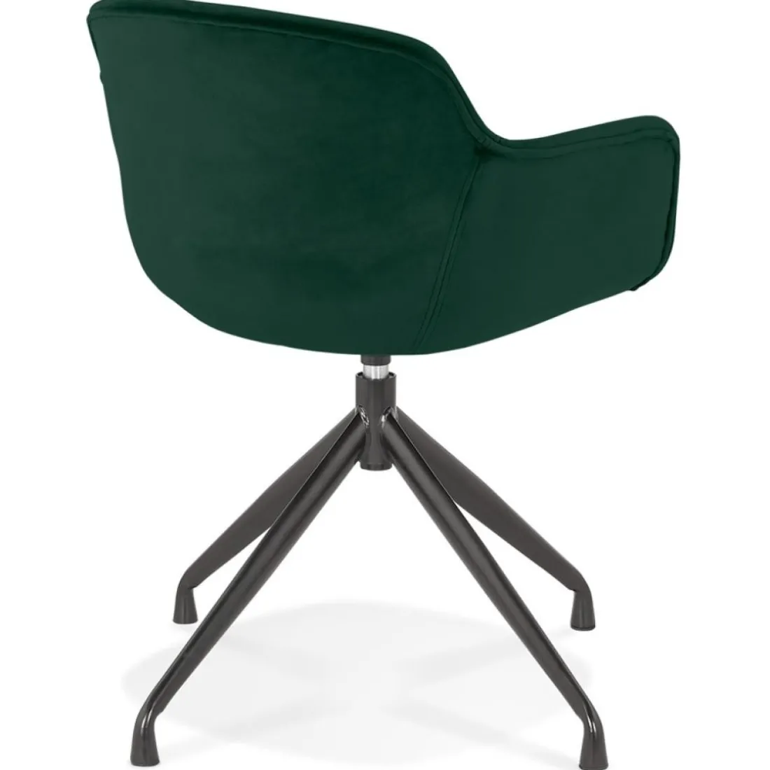 Chaise design avec accoudoirs 'GRAPIN' en velours vert