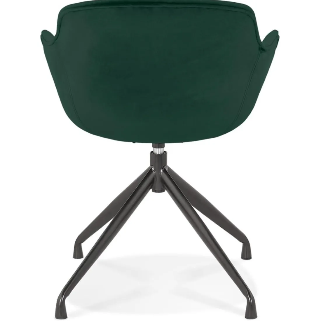 Chaise design avec accoudoirs 'GRAPIN' en velours vert