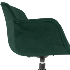 Chaise design avec accoudoirs 'GRAPIN' en velours vert