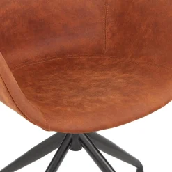 Chaise design avec accoudoirs 'SOUND' en microfibre brune