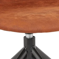 Chaise design avec accoudoirs 'SOUND' en microfibre brune