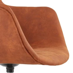 Chaise design avec accoudoirs 'SOUND' en microfibre brune