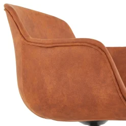 Chaise design avec accoudoirs 'SOUND' en microfibre brune