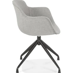 Chaise design avec accoudoirs 'SWAN' en tissu gris