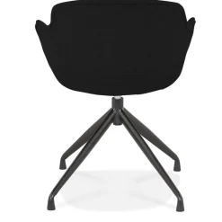 Chaise design avec accoudoirs 'SWAN' en tissu noir