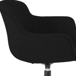 Chaise design avec accoudoirs 'SWAN' en tissu noir