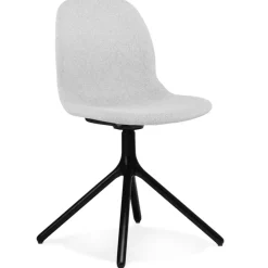 Chaise design 'PAVONIS' en tissu gris clair