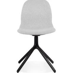 Chaise design 'PAVONIS' en tissu gris clair