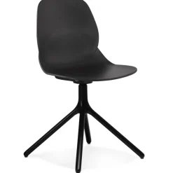 Chaise design 'TUCANA' noire avec pieds en métal