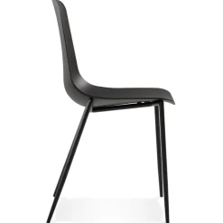 Chaise intérieur ou extérieur 'FELIZ' noire en matière plastique et métal