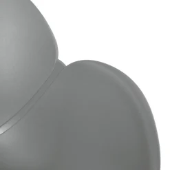 Chaise moderne 'UNAMI' grise en matière plastique avec pieds en métal chromé
