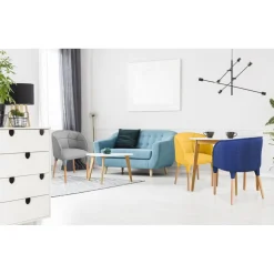 Chaise ou Fauteuil Cielo Tissu Gris Clair