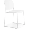 Chaise 'PILA' blanche avec assise plastique et structure métal
