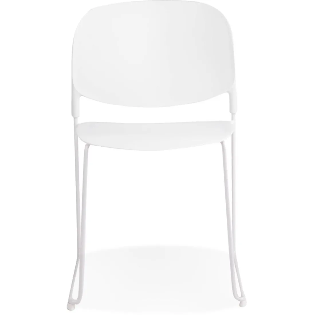 Chaise 'PILA' blanche avec assise plastique et structure métal