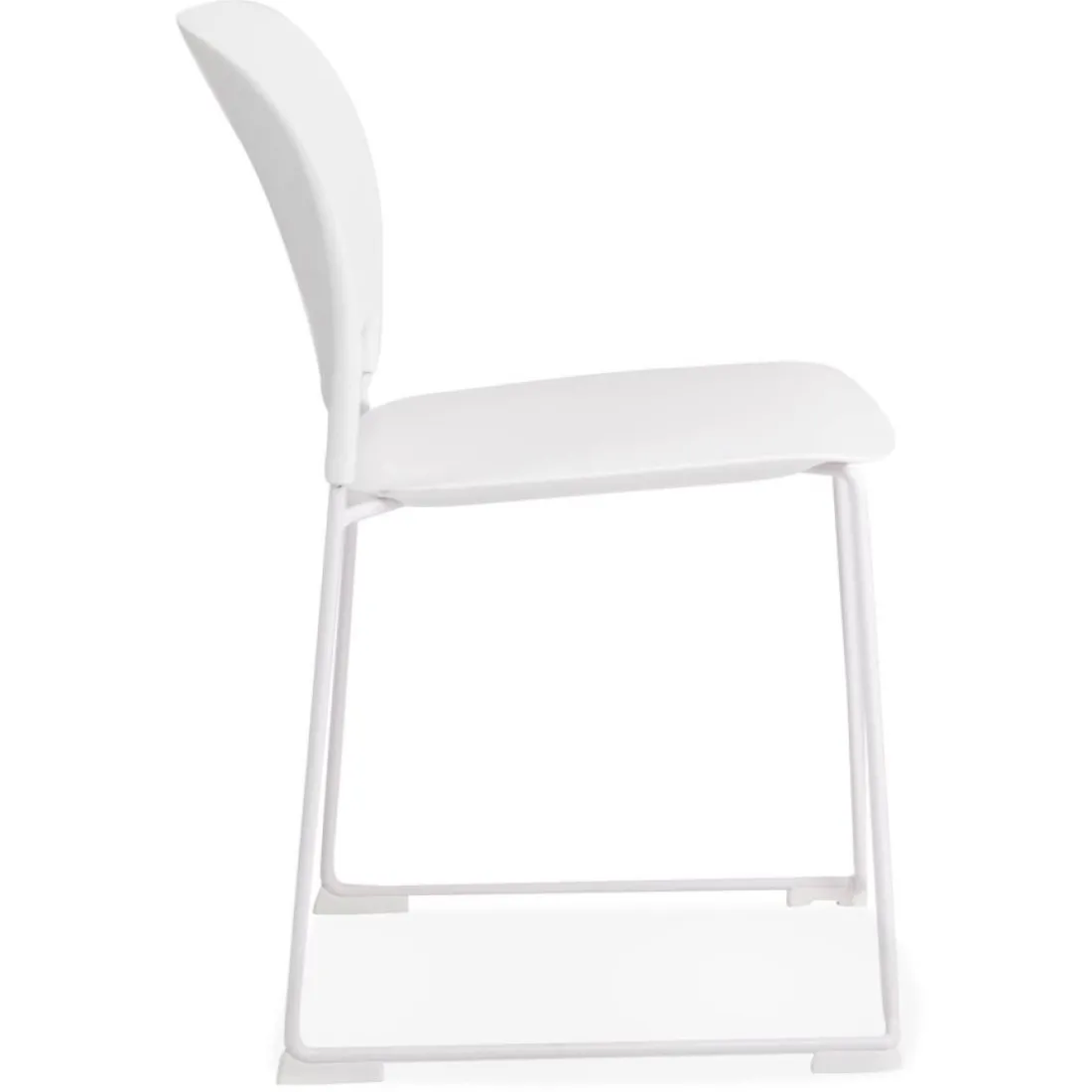 Chaise 'PILA' blanche avec assise plastique et structure métal
